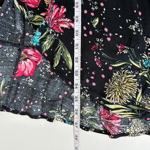 Maurices Kimono Black Lace Floral Ruffles Beach Coverup Small - Picture 9 of 10